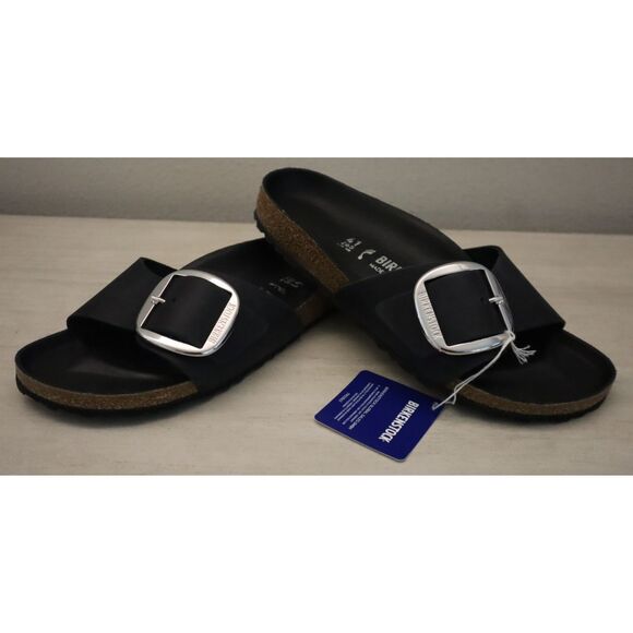 Birkenstock 1006523 Women Sz EUR 41 US 10 N Black Madrid Big Buckle Sandals - Picture 12 of 13